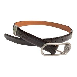 'Brighton' Q4308
Brown Leather Belt Oval Silver
Tone Buckle Size S 28